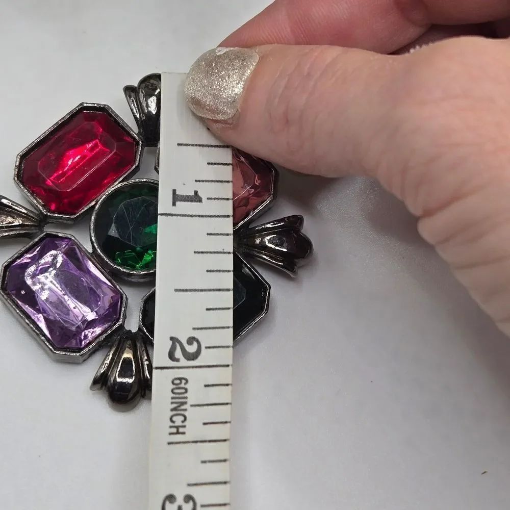 "5/$40" Retro Multicolored Brooch Pin - Picture 3 of 6